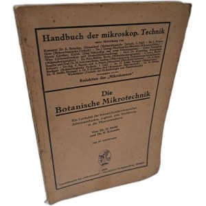 STEHLI, KOLUMBE - Die botanische Mikrotechnik 1929 [BOTANIKA]