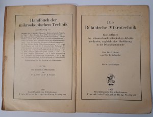 STEHLI, KOLUMBE - Die botanische Mikrotechnik 1929 [BOTANIKA].