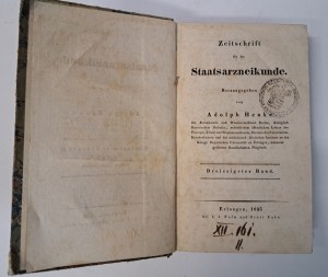 HENKE Adolph - Zeitschrift für die Staatsarzneikunde tom XXX 1835 [PATOLOGY, PHARMACOLOGY].