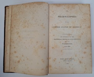 The Pharmacopeia of the United States of America 1831 [PHARMACOPEA USA].