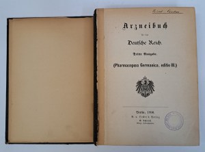 Arzneibuch für das Deutsche Reich dritte ausgabe 1890 [GERMAN PHARMACOPEA].