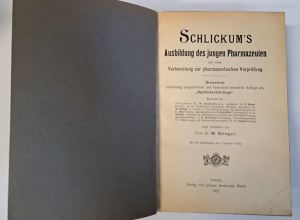 Schlickum's Ausbildung des jungen Pharmazeuten [from] Tabellarisches repetitorium der chemie und pharmakognosie 1929 [PHARMACY].