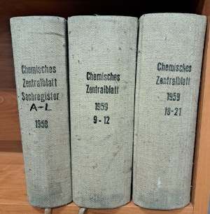 CHEMISCHES ZENTRALBLATT 3 banden 1958-1959 [CHEMIA].