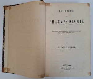 SCHROFF Carl D. - Lehrbuch der pharmacologie 1856 [PHARMACOLOGY].