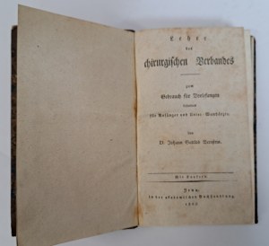 BERNSTEIN G.J.. - Lehre Des Chirurgischen Verbandes 1805 [CHIRURGY].