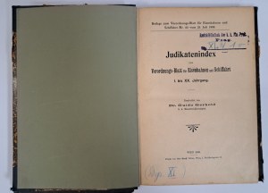 Beilage zum Verordnungs-Blatt für Eisenbahnen und Schiffahrt nr. 83 Judikatenindex zum Verordnungs-Blatt [Railway and Shipping].
