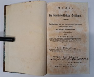STAPF Ernst - Archiv für die homöopathische Heilkunst 1843 [HOMEOPATIA].