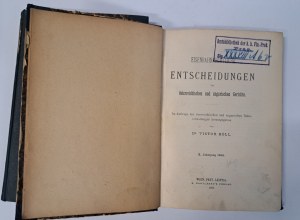 Eisenbahnrechtliche Entscheidungen der österreichischen und ungarischen Gerichte 1896 [RAIL LAW].