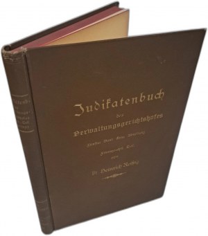 REISSIG Heinrich - Judikatenbuch des Verwaltungsgerichtshofes 50 Band Wien 1901 [ADMINISTRATIVE LAW].