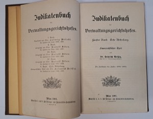 REISSIG Heinrich - Judikatenbuch des Verwaltungsgerichtshofes 50 Band Wien 1901 [ADMINISTRATIVE LAW].
