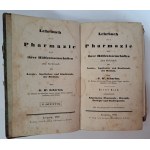 SCHARLAU - Lehrbuch der pharmazie und ihrer Hülfswissenschaften zum Gebrauch für Aerzte, Apotheker I-II Band 1837 [FARMACJA]