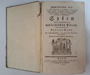 FRANK Peter Johann - System einer vollständigen medicinischen Polizey volume I and IV 1786 [PUBLIC HEALTH].