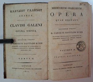 CLAUDI GALENI Opera Omnia. Medicorum Graecorum opera quae exstant [6 VOL]1821-1828 [GREEK MEDICINE].