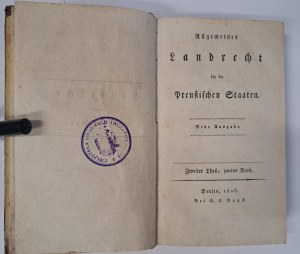 Allgemeine Landrecht für die Preußischen Staaten 3 banden 1806 [Allgemeine Landrecht für die Preußischen Staaten 3 banden 1806].