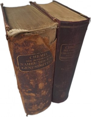 KÖNIG J. - Chemie der menschlichen nahrungs- und genussmittel 2 Banden 1903-1920 [FOOD CHEMISTRY].