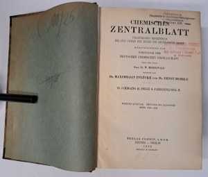 CHEMISCHES ZENTRALBLATT 18 banden 1925-1935 [CHEMIA].