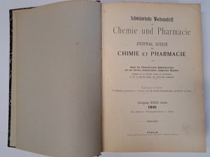 Schweizerische Wochenschrift für Chemie und Pharmacie Journal Suisse de Chimie Et Pharmacie 1901-1905 [CHEMISTRY AND PHARMACY].