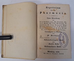 Repertorium für die Pharmacie 56 Banden 1819-1847 [PHARMACY].