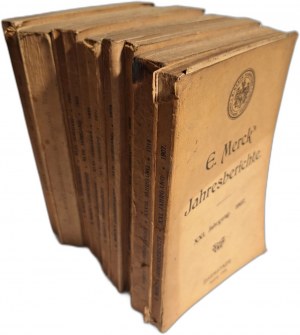 E. Merck's Jahresbericht über Neuerungen auf den Gebieten der Pharmakotherapie und Pharmazie 10 Banden 1908-1937 [PHARMACY].