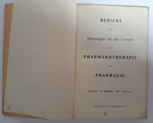 E. Merck's Jahresbericht über Neuerungen auf den Gebieten der Pharmakotherapie und Pharmazie 10 Banden 1908-1937 [PHARMACY].