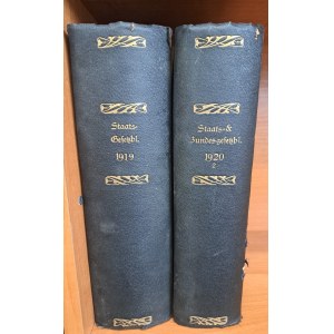 Staatsgesetzblatt für die Republik Österreich 2 banden 1919-1920 [DZIENNIK URZĘDOWY REPUBLIKI AUSTRII]