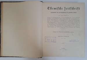 Chemische Zeitschrift: Centralblatt für die Fortschritte der gesammten Chemie 3 banden 1902-1906 [CHEMIA].