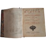 DE GORTER David - Materies Medica Exhibens Virium Medicamentorum Simplicium Catalogos in Tres Libros Divisa 1740 [MEDYCYNA]