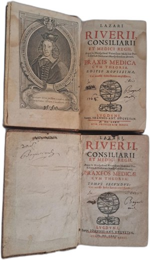 RIVIERE LAZARE - Praxis Medica Cum Theoria Volume I-II 1674 [PRACTICAL MEDICINE].