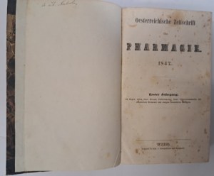 Österreichische Zeitschrift für Pharmacie 1847-1860 [PHARMACY].