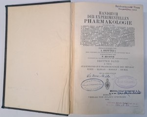 HEFFTER A. - Handbuch der experimentellen pharmakologie 1934 [EXPERIMENTAL PHARMACOLOGY].