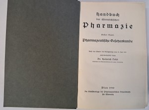 Handbuch der österreichischen Pharmazie 1930 [PHARMACY].
