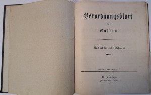 Verordnungsblatt des Herzogtums Nassau 1866 [Official Gazette of the Principality of Nassau].