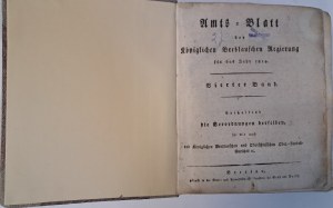 Amts-Blatt der Königlichen Breslauschen Regierung für das Jahr 1814 [WROCŁAW OFFICIAL REGISTER].