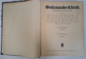 Medizinische Klinik Wochenschrift für praktische Ärzte 3 banden 1930-1934 [MEDICINE].