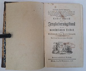 PLENK Joseph Jacob - Erster Umriss der Zergliederungskunst des menschlichen Leibes 1796 [SECTION OF THE DEAD].