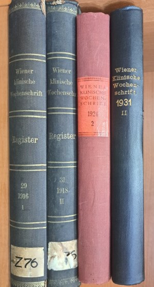 Wiener klinische Wochenschrift 4 Banden 1916-1931 [MEDICINE].