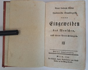 VETTER Rudolph Alons - Anatomische Grundbegriffe Von Den Eingeweiden Des Menschen 1788 [MEDICINE].