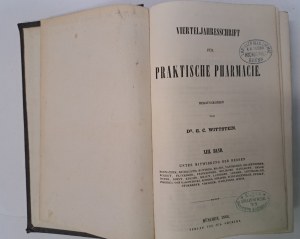 WITTSTEIN - Vierteljahresschrift für praktische Pharmacie XIII Band 1864 [QUARTERLY PRACTICAL PHARMACY].