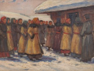 Artur Rutkowski (b. 1895), Before the cottage