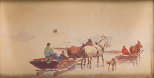 Adam Setkowicz (1879 Krakow - 1945 Krakow), Horse-drawn carriage