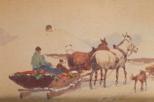 Adam Setkowicz (1879 Krakow - 1945 Krakow), Horse-drawn carriage