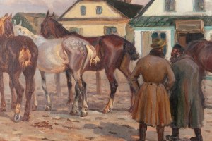 Jan Erazm Kotowski (1885 Opatowiczki near Pinczow - 1960 Milanówek), In front of an inn