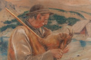 Stanisław Górski (1887 Kościan - 1955 Kraków), Highlander playing the bagpipes
