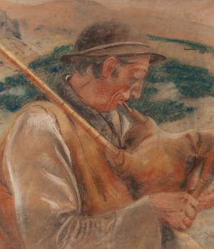 Stanisław Górski (1887 Kościan - 1955 Kraków), Highlander playing the bagpipes