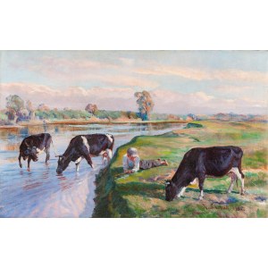 Kazimierz Lasocki (1871 Gąbin - 1952 Warszawa), Na pastwisku, 1932