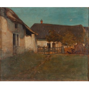 Leon Szpądrowski (1870 - 1950 ), W wiejskiej zagrodzie, 1942