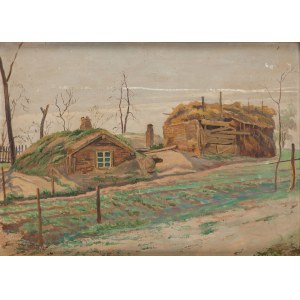 Rafał Wąsowicz (1867 - 1944 Warszawa), Lepianka we wsi Głosków, 1916