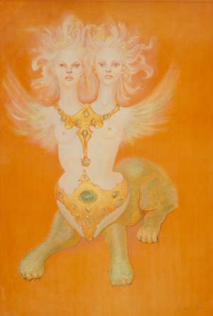 Leonor Fini (1918 Buenos Aires - 1996 Paris), Two-headed Sphinx (Sphinx à deux têtes).