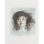 Leonor Fini (1918 Buenos Aires - 1996 Paryż), Twarz kobiety na niebieskim tle (Visage de femme sur fond bleu) , około 1970/1979