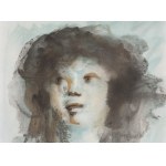 Leonor Fini (1918 Buenos Aires - 1996 Paris), Visage de femme sur fond bleu , ca. 1970/1979